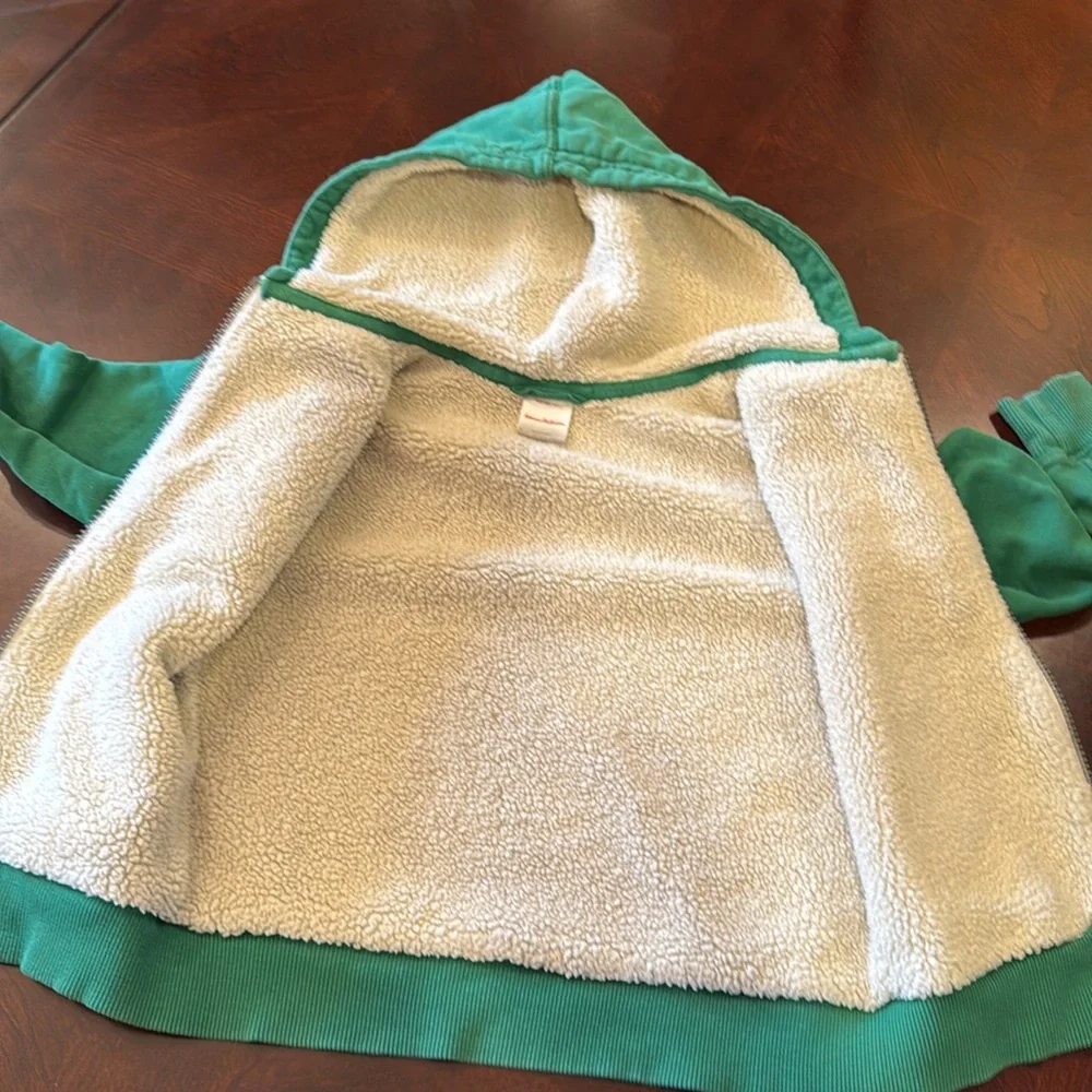 Hanna Andersson Girls Full Zip Sweatshirt with hoodie Sherpa lining Size 4